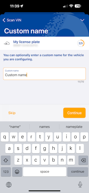 Enter custom name